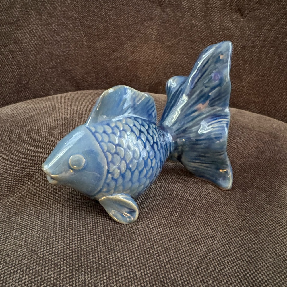 Ceramic Blue Fish Figurine
